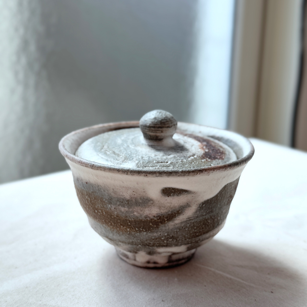 日本 職人手作 ｜霜嶺 蓋杯 ｜信樂燒