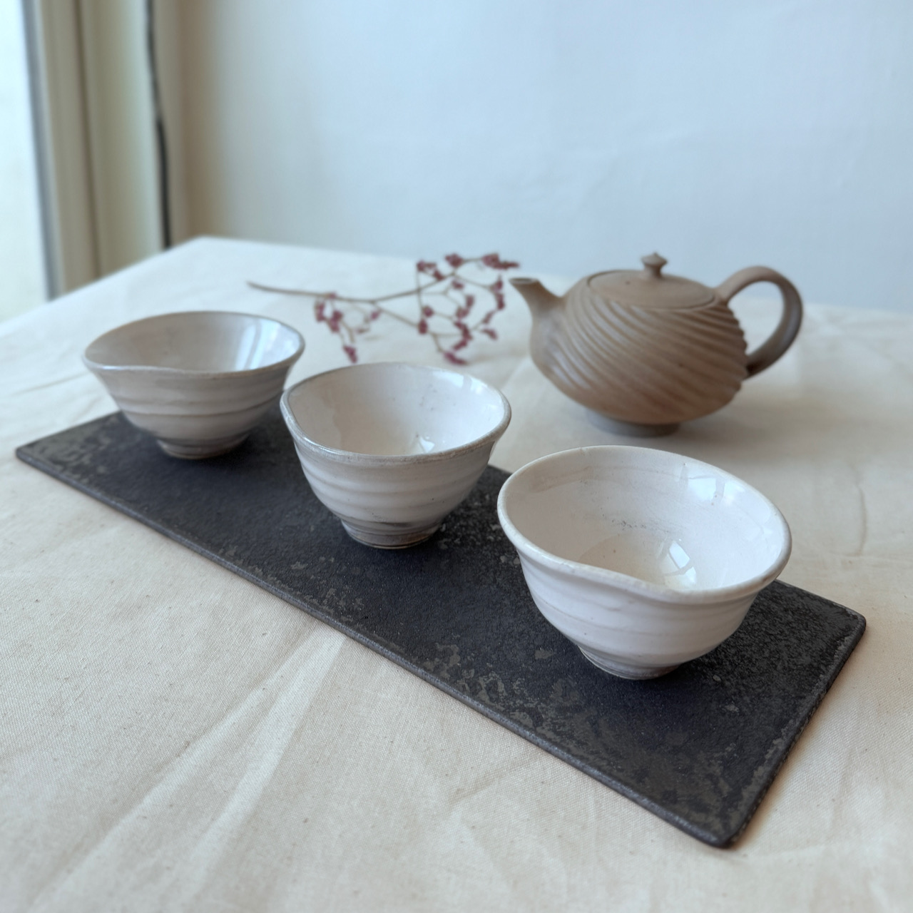 IMG_6465 日本 信樂燒|粉引隨形 茶杯|粉引