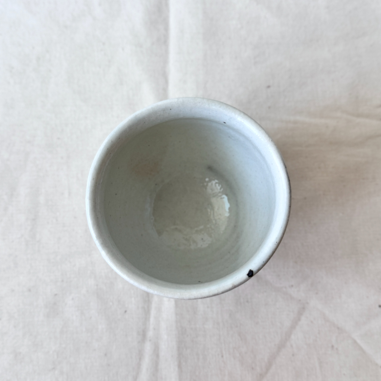 日本 信樂燒｜白時微痕 高腳杯｜粉引