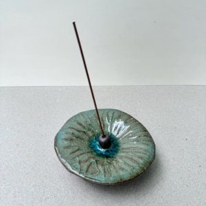 丹波燒＿丹山窯＿ 荷葉線香座＿一輪花插 ＿二色