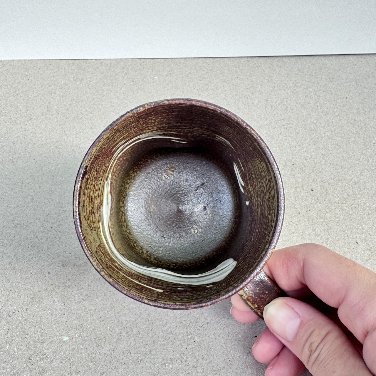 丹波燒＿信水窯＿刷毛目＿馬克杯＿咖＿小
