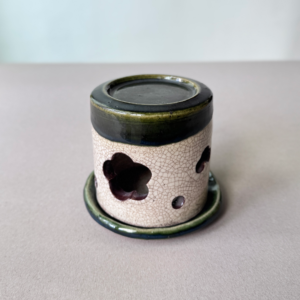 瀨戶燒＿茶香爐＿織部綠