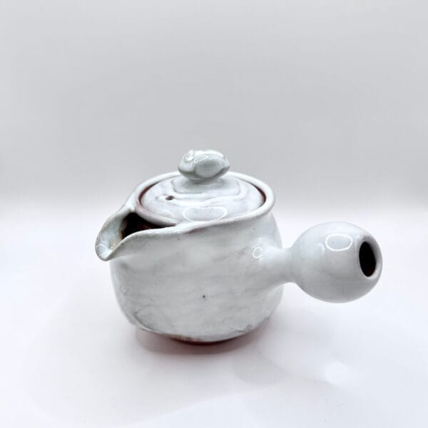 萩燒＿白釉 橫手急須 茶壺＿萩華山窯