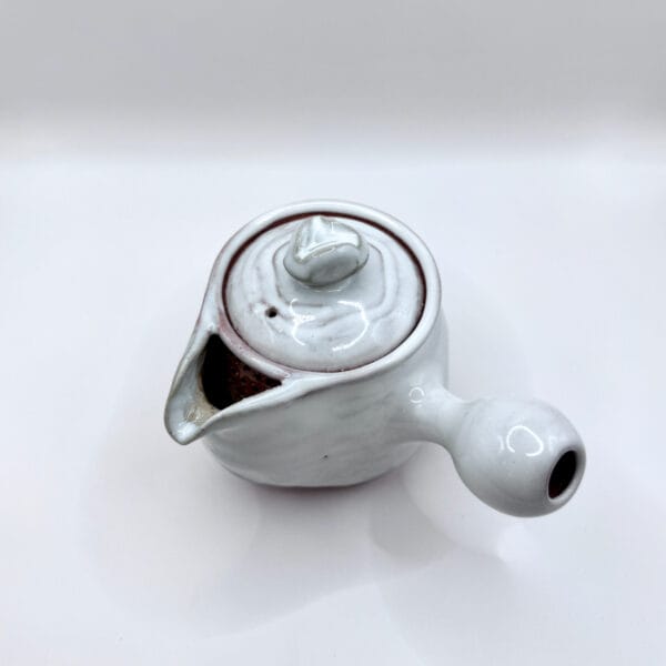 萩燒＿白釉 橫手急須 茶壺＿萩華山窯