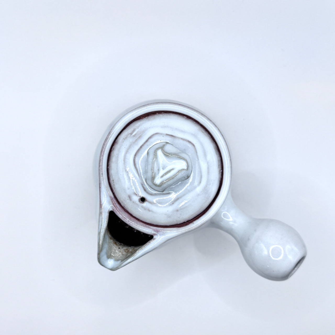 萩燒＿白釉 橫手急須 茶壺＿萩華山窯