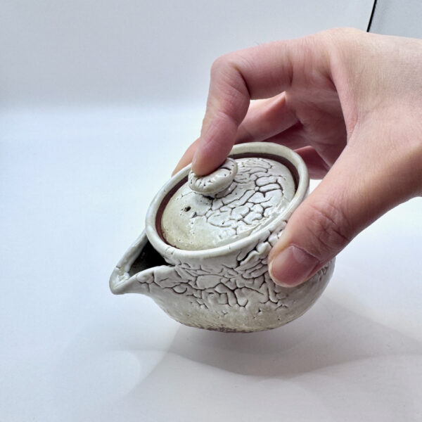 IMG_3525 萩燒_白萩釉 宝瓶 茶壺_椋原佳俊