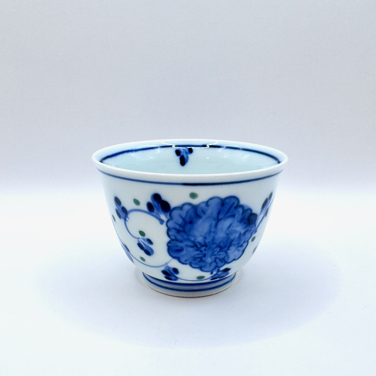 有田燒＿花唐草 青花瓷 茶杯＿其泉窯