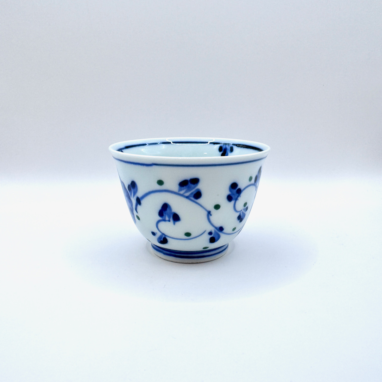 有田燒＿花唐草 青花瓷 茶杯＿其泉窯