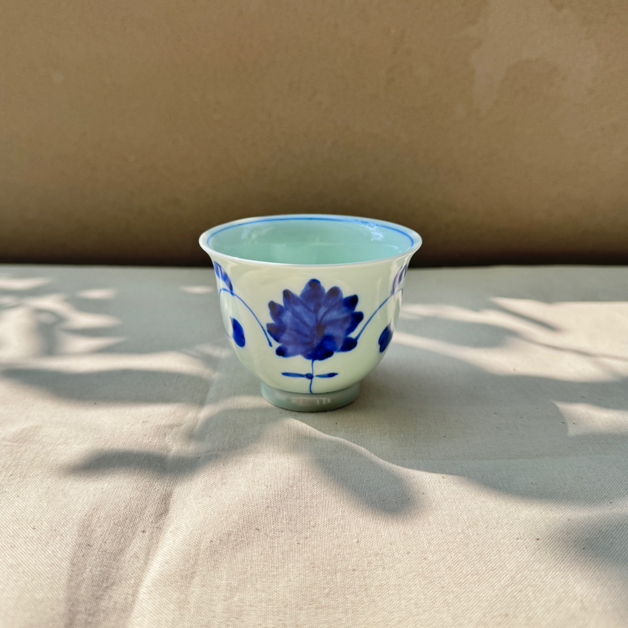 有田燒＿染付花絵 反煎茶杯＿其泉窯