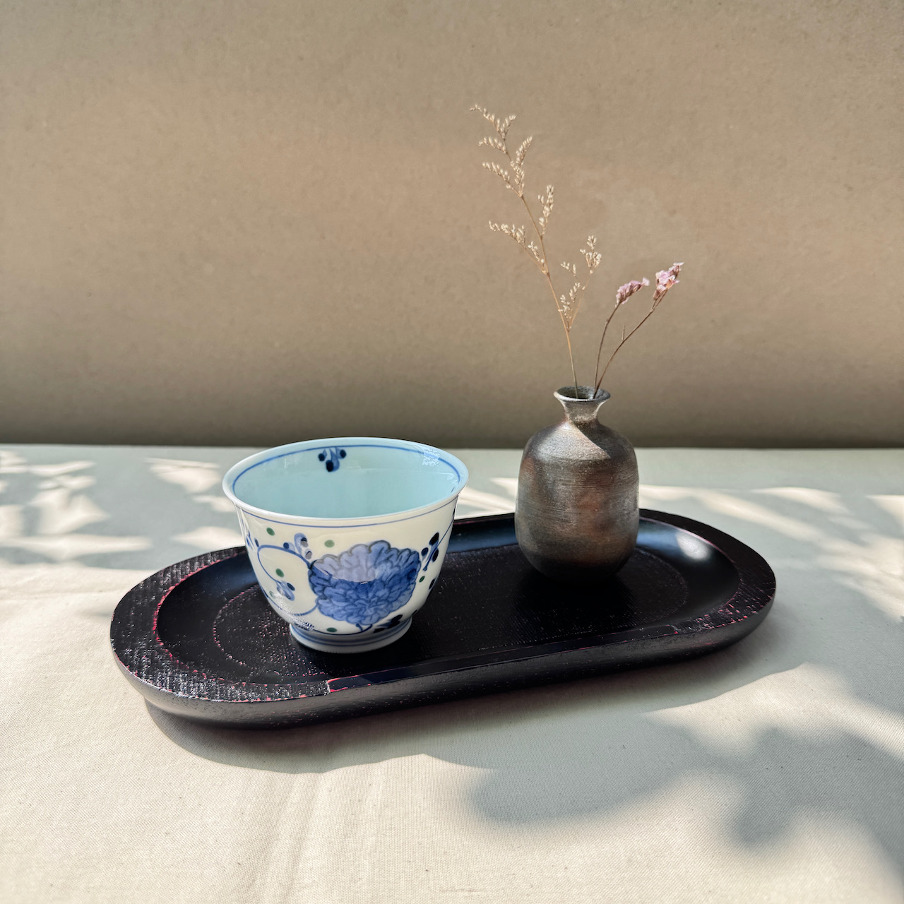 有田燒＿花唐草 青花瓷 茶杯＿其泉窯