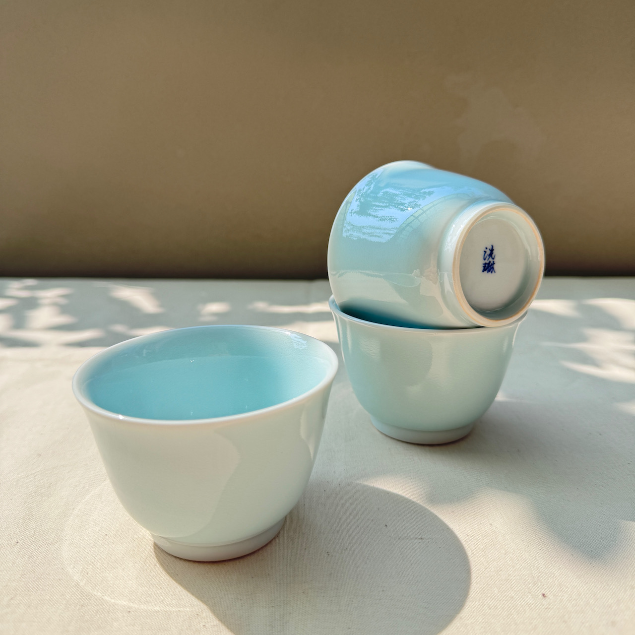 有田燒＿青白磁 茶杯＿洸林窯