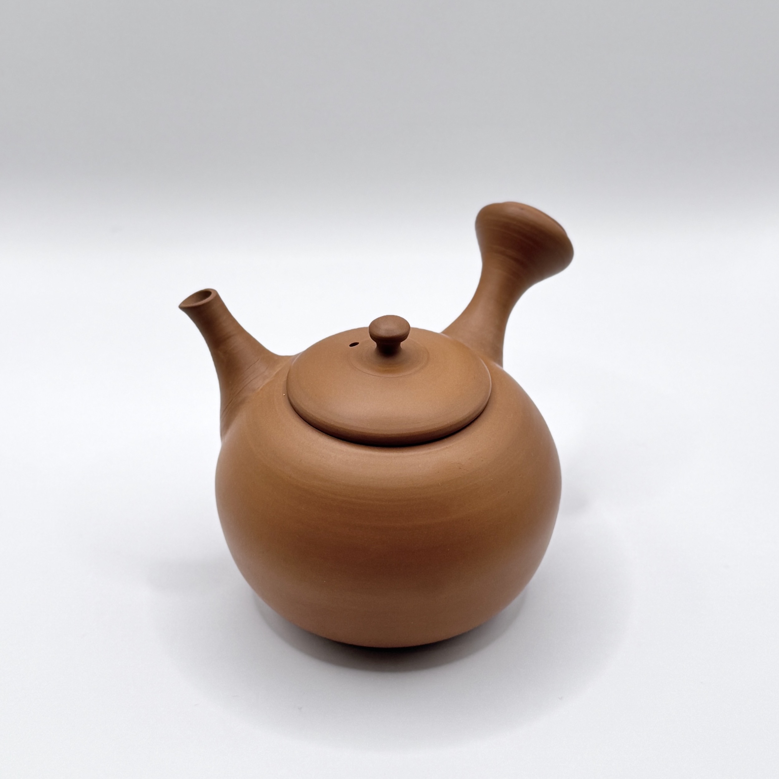 常滑燒＿本朱泥＿左手急須茶壺＿＿義翠窯