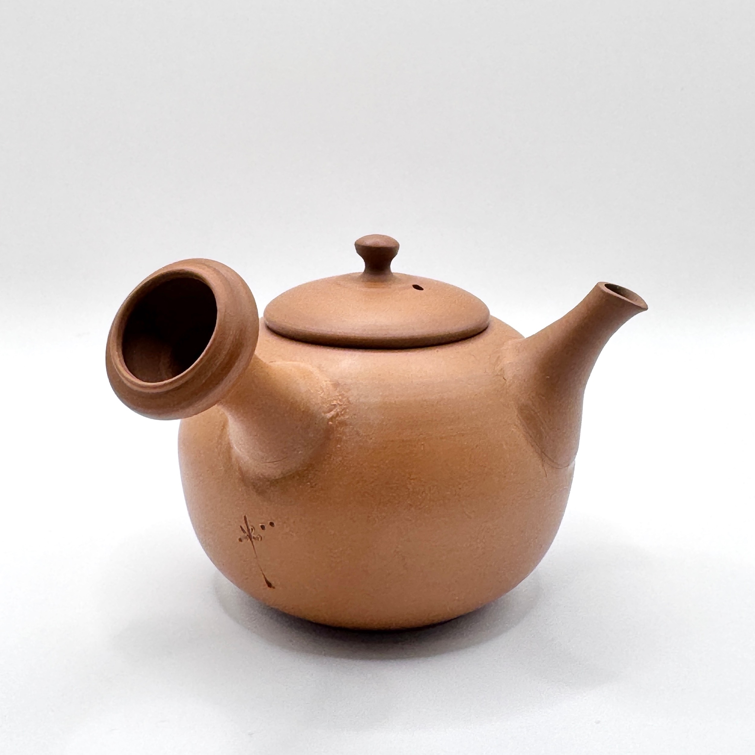 常滑燒＿本朱泥＿左手急須茶壺＿＿義翠窯