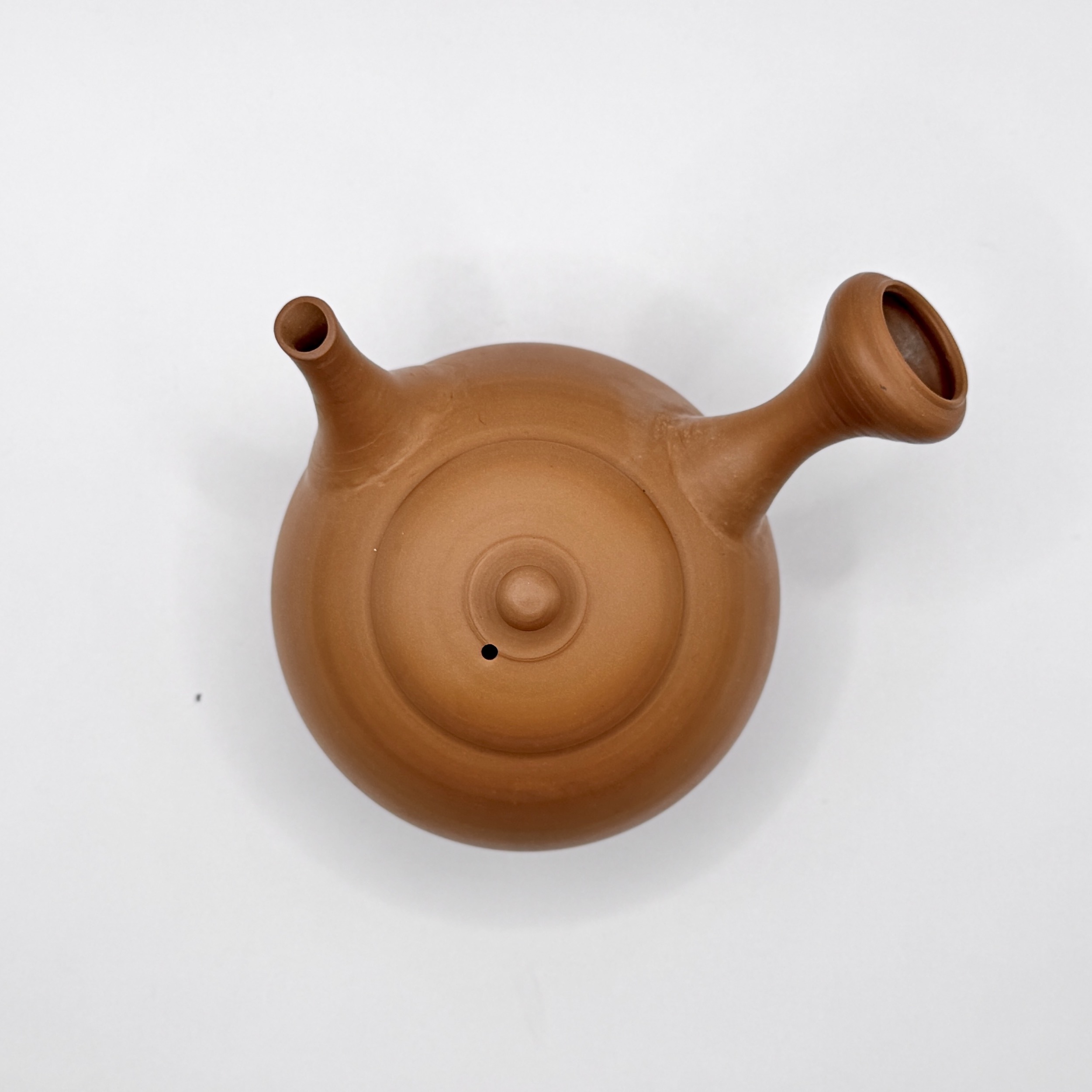 常滑燒＿本朱泥＿左手急須茶壺＿＿義翠窯