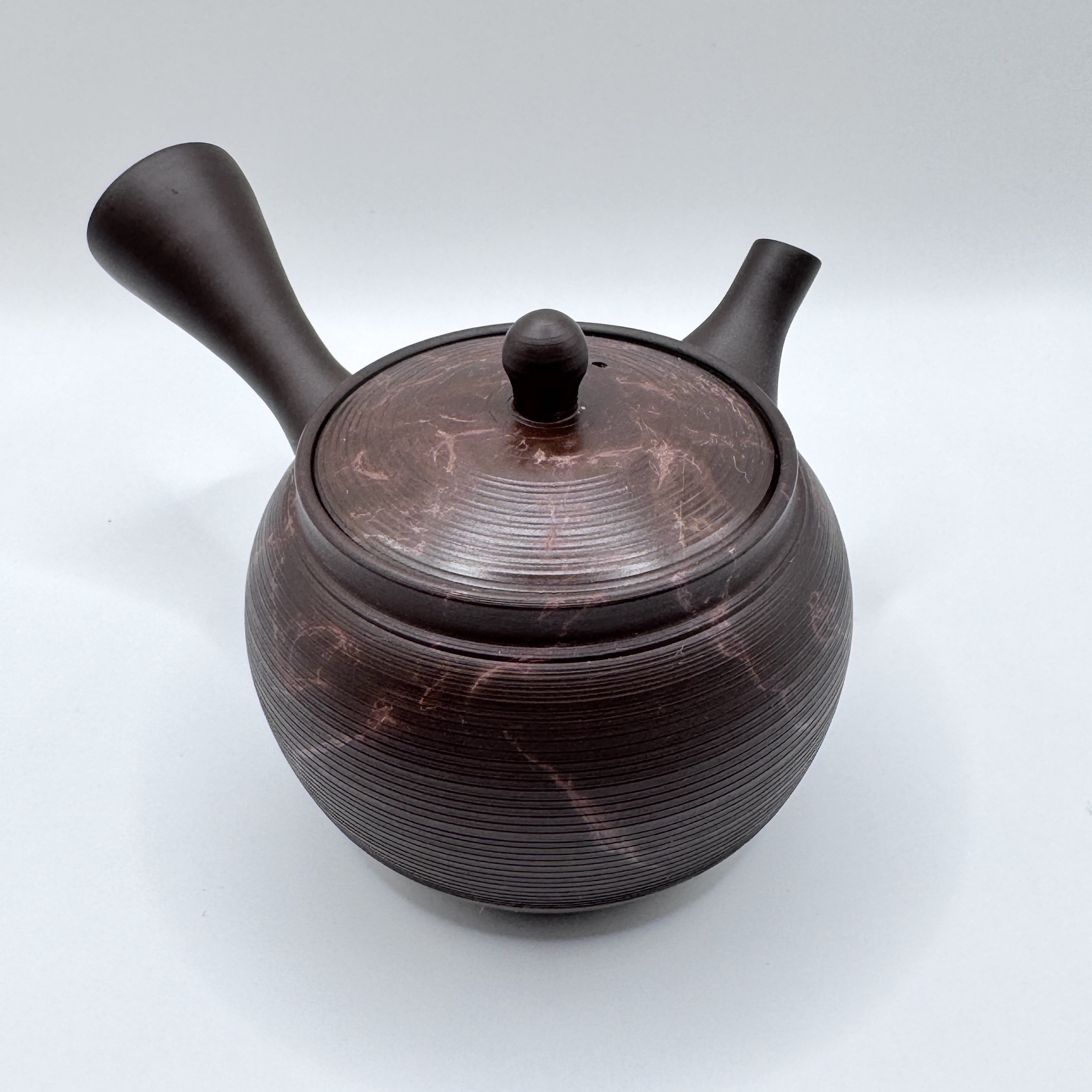 IMG_5830 常滑燒_玉光窯_藻掛朱泥窯變_橫手急須茶壺