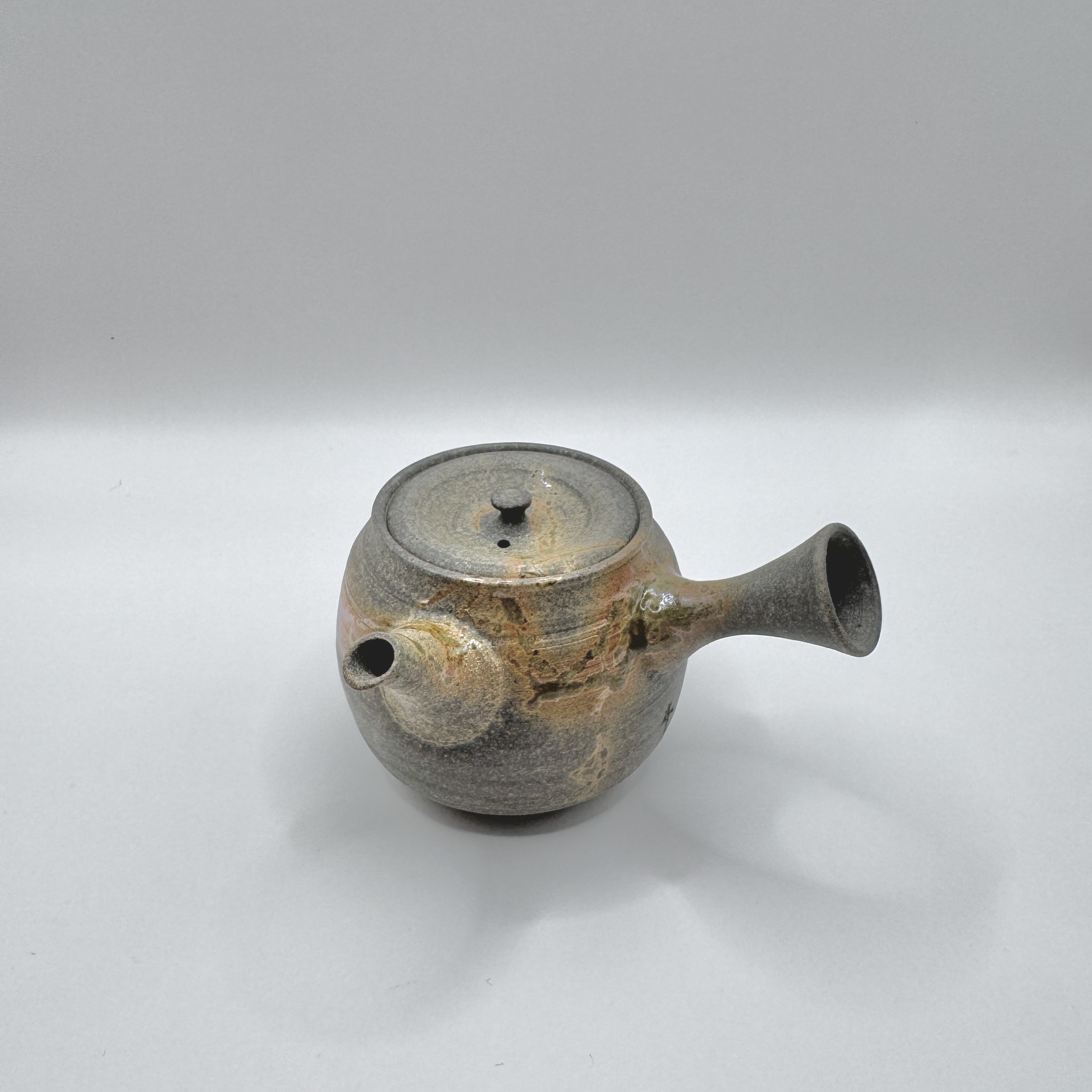 IMG_6133 常滑燒_義翠窯_藻掛燒締_橫手小急須茶壺